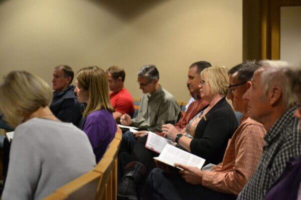 Adults participating in Sunday School